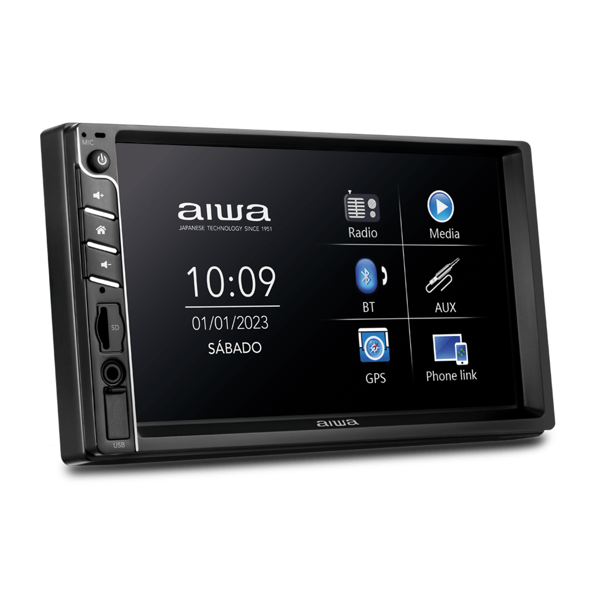 Central Multimídia Car Áudio Aiwa Aws-ca-dd-01 25w Bluetooth
