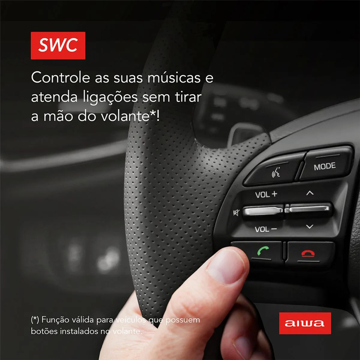 Central Multimídia Car Áudio Aiwa Aws-ca-dd-01 25w Bluetooth