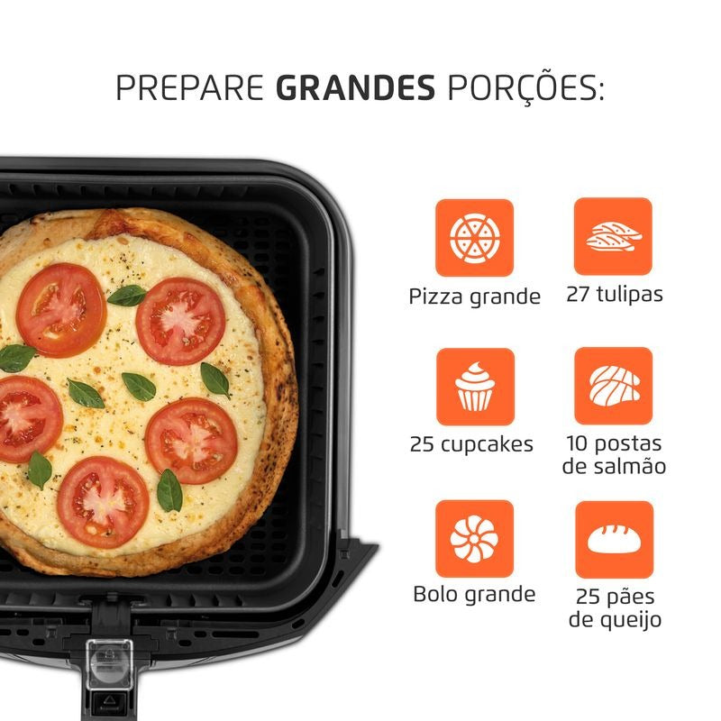 Fritadeira Eletrica Air Fryer Mondial AFN‑80‑BI 8L 1900W