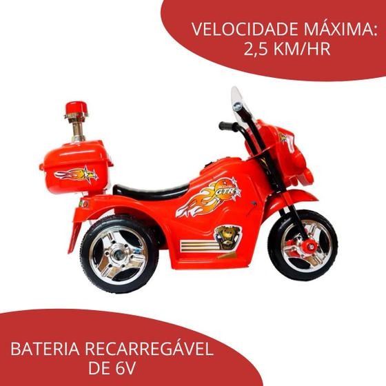 Mini Moto Elétrica Triciclo Infantil Polícia Importway Bw006