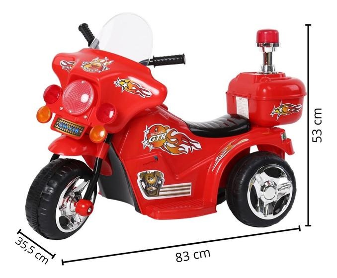 Mini Moto Elétrica Triciclo Infantil Polícia Importway Bw006