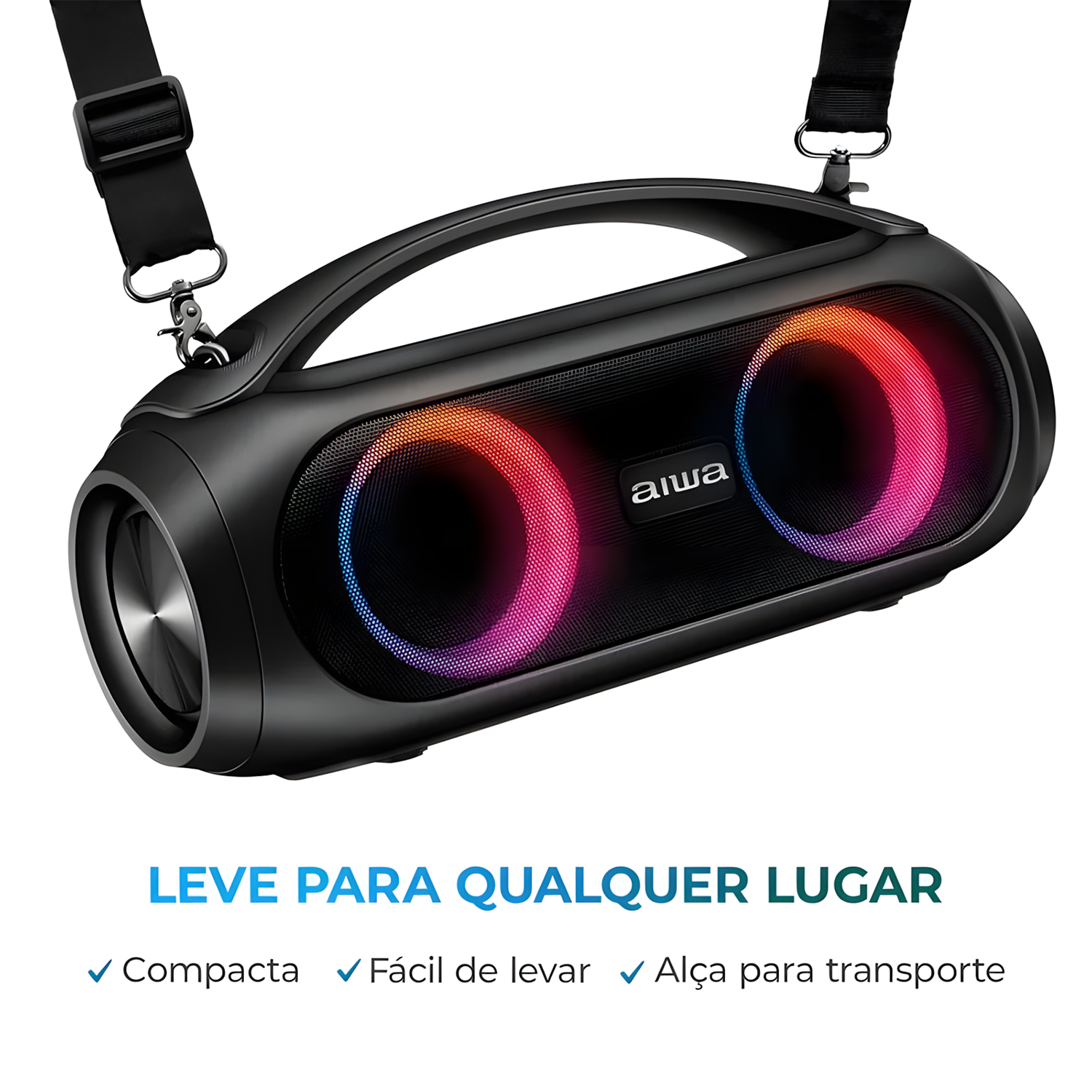 Caixa De Som Boombox Aiwa Aws-bbs-02-a Bluetooth Rgb Ipx5