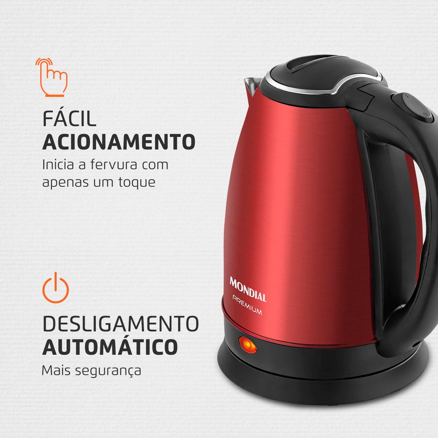 Chaleira Eletrica Mondial 110v 2 Litros 1200w Pratic Inox Ce-06r