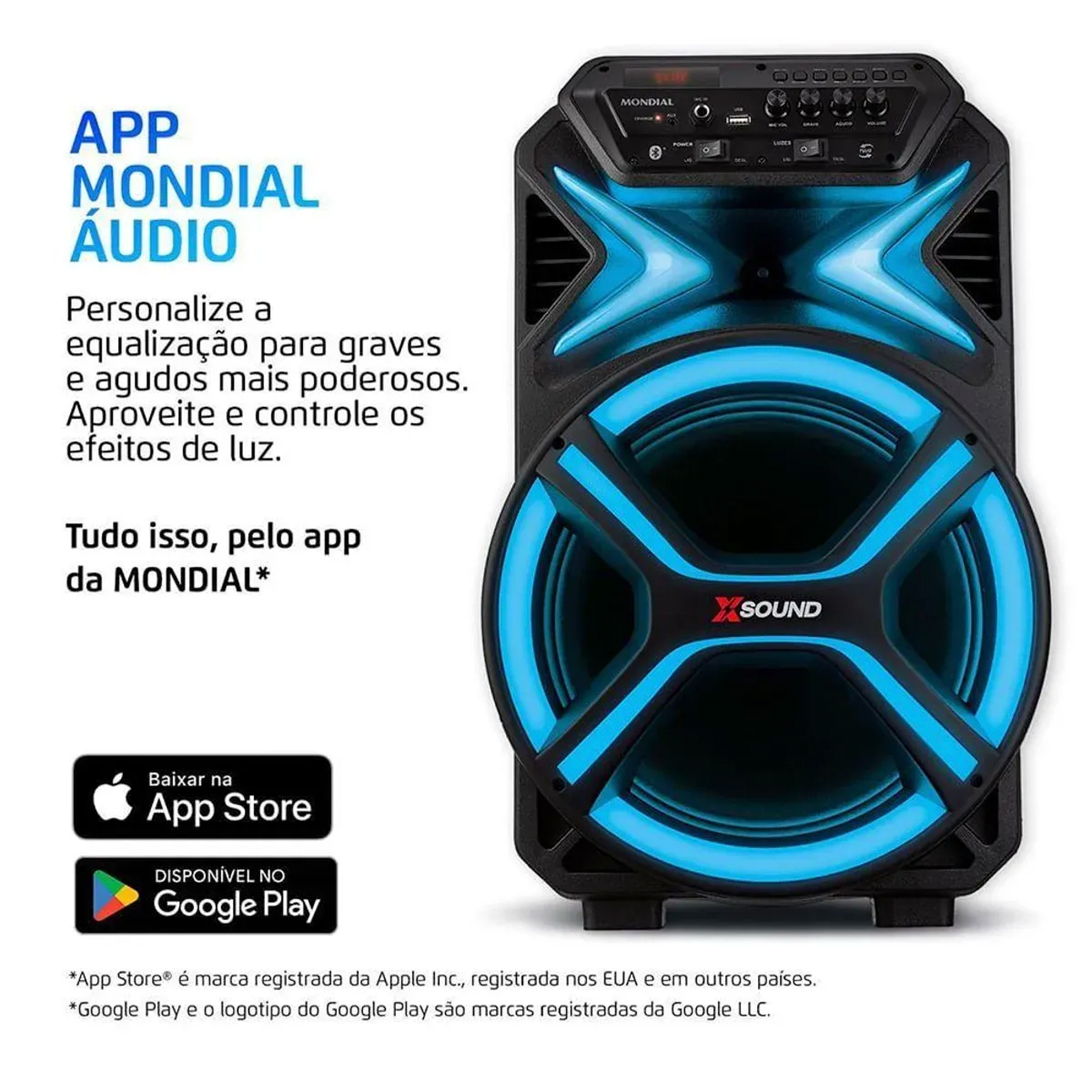 Caixa de Som Amplificadora Mondial CM-550-L com Led 550W