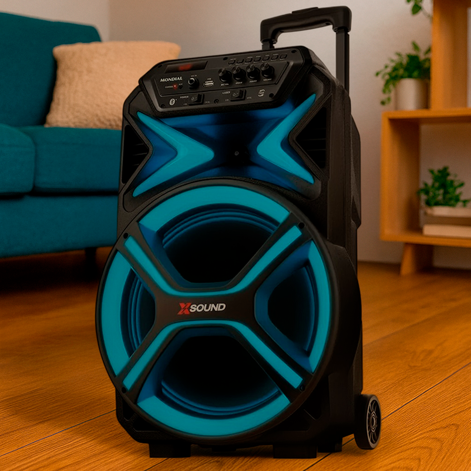 Caixa de Som Amplificadora Mondial CM-550-L com Led 550W