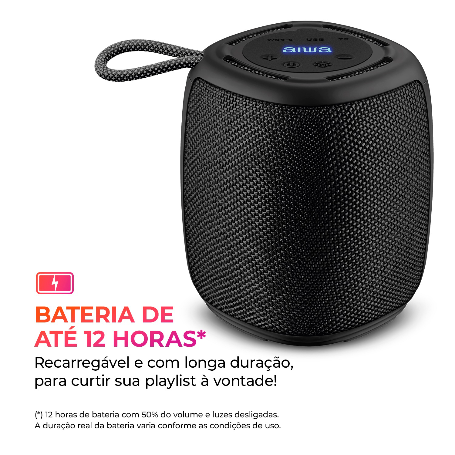 Caixa De Som Speaker Aiwa Aws-sp-03 Bluetooth Rgb Ipx4 15w