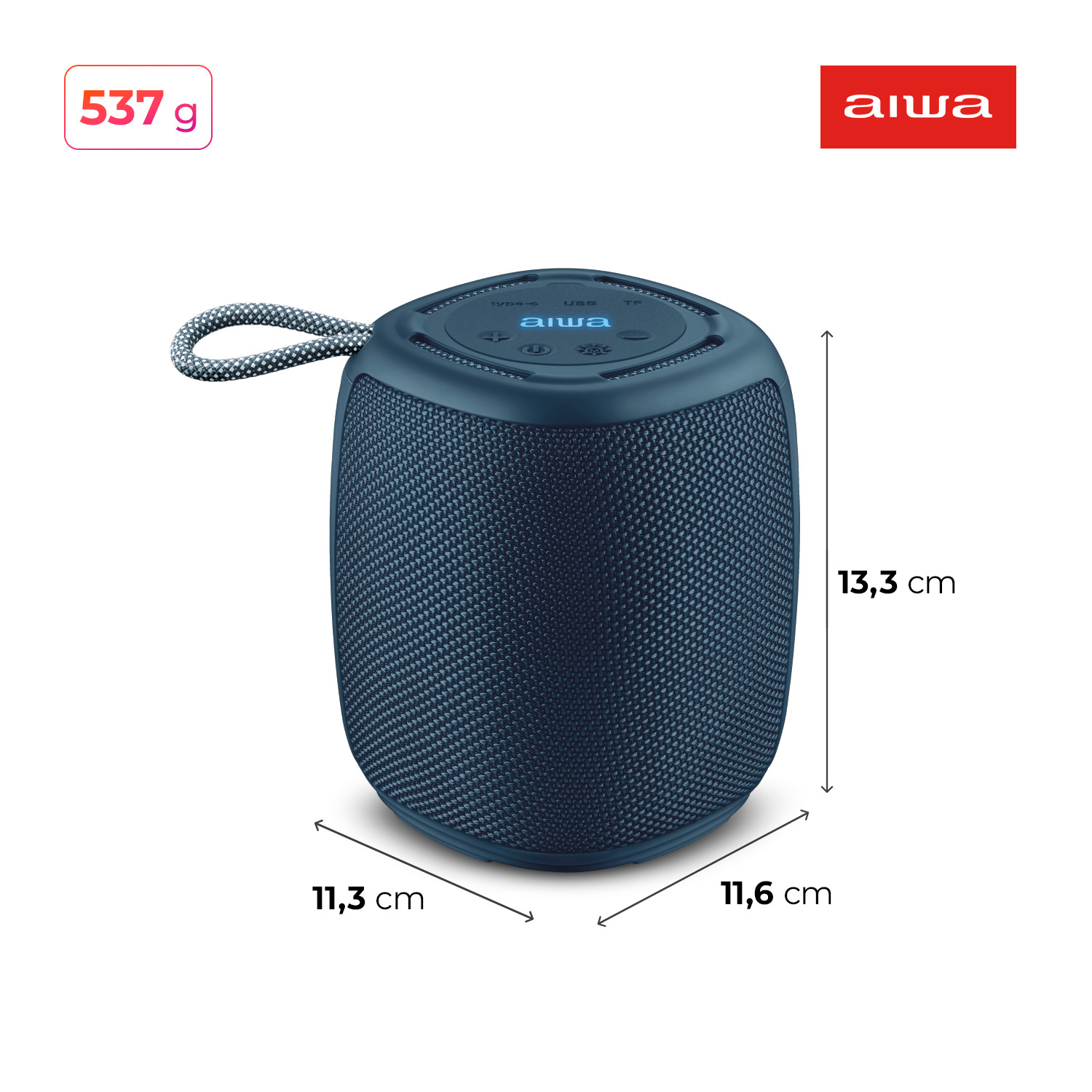Caixa De Som Speaker Aiwa Aws-sp-03-b Bluetooth Rgb Ipx4 15w