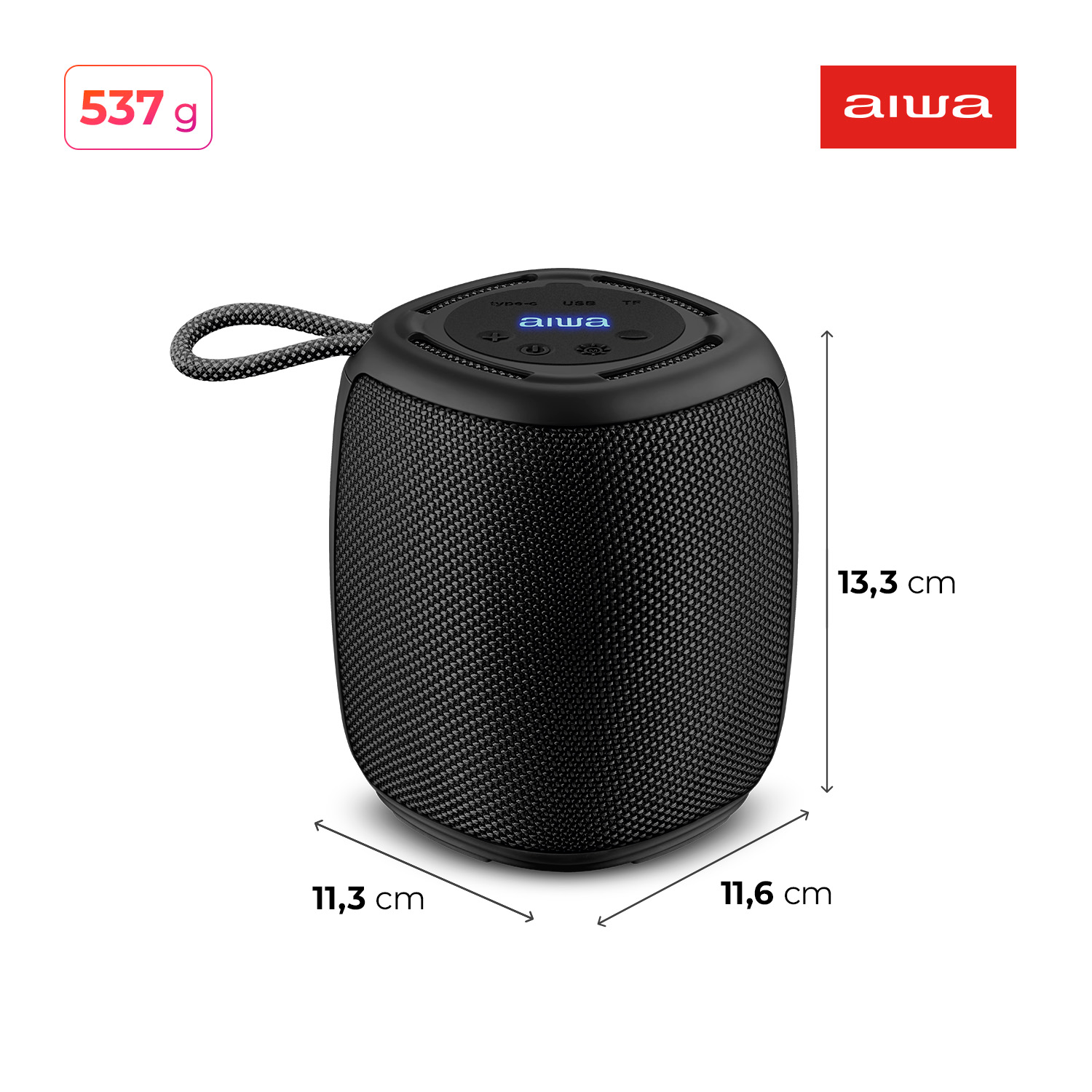 Caixa De Som Speaker Aiwa Aws-sp-03 Bluetooth Rgb Ipx4 15w