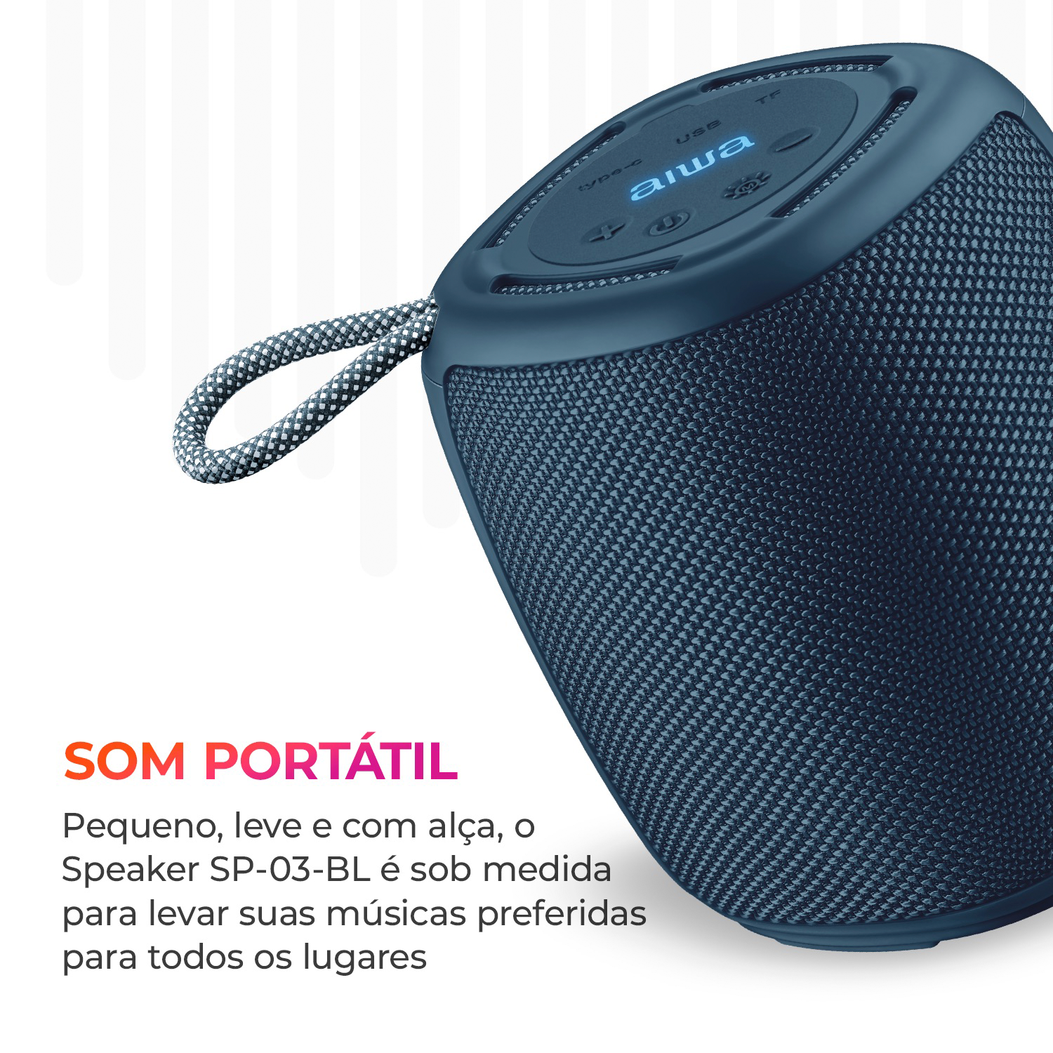 Caixa De Som Speaker Aiwa Aws-sp-03-b Bluetooth Rgb Ipx4 15w