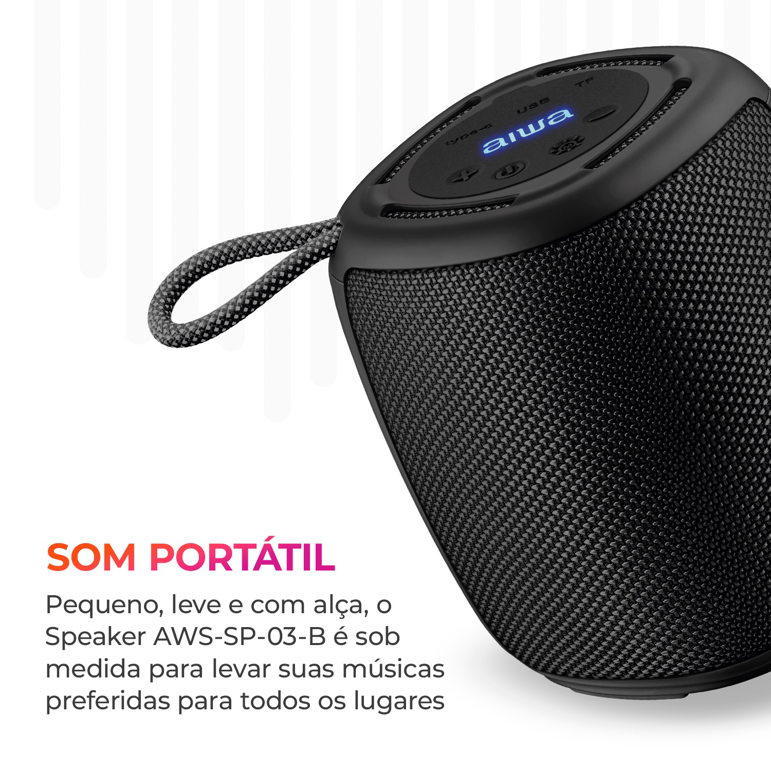 Caixa De Som Speaker Aiwa Aws-sp-03 Bluetooth Rgb Ipx4 15w