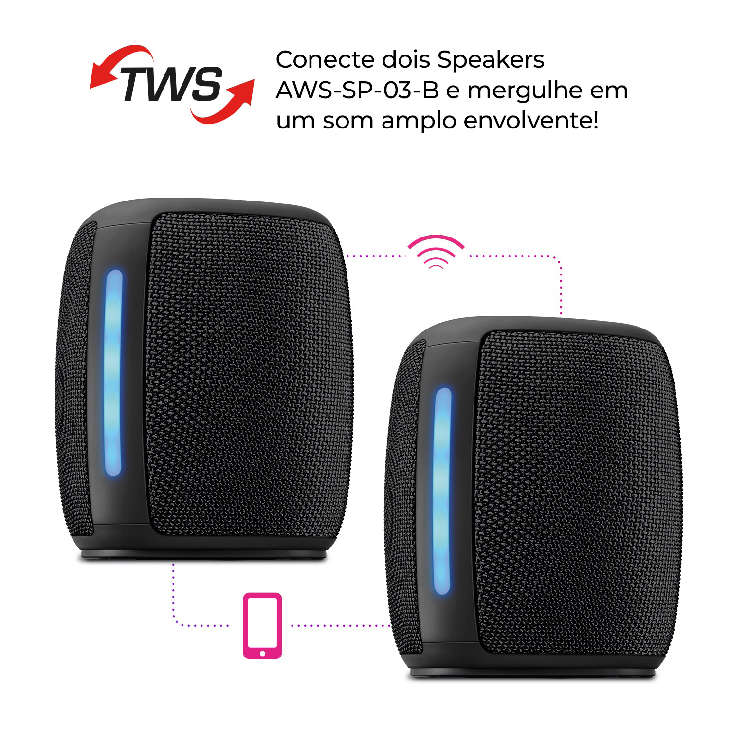 Caixa De Som Speaker Aiwa Aws-sp-03 Bluetooth Rgb Ipx4 15w