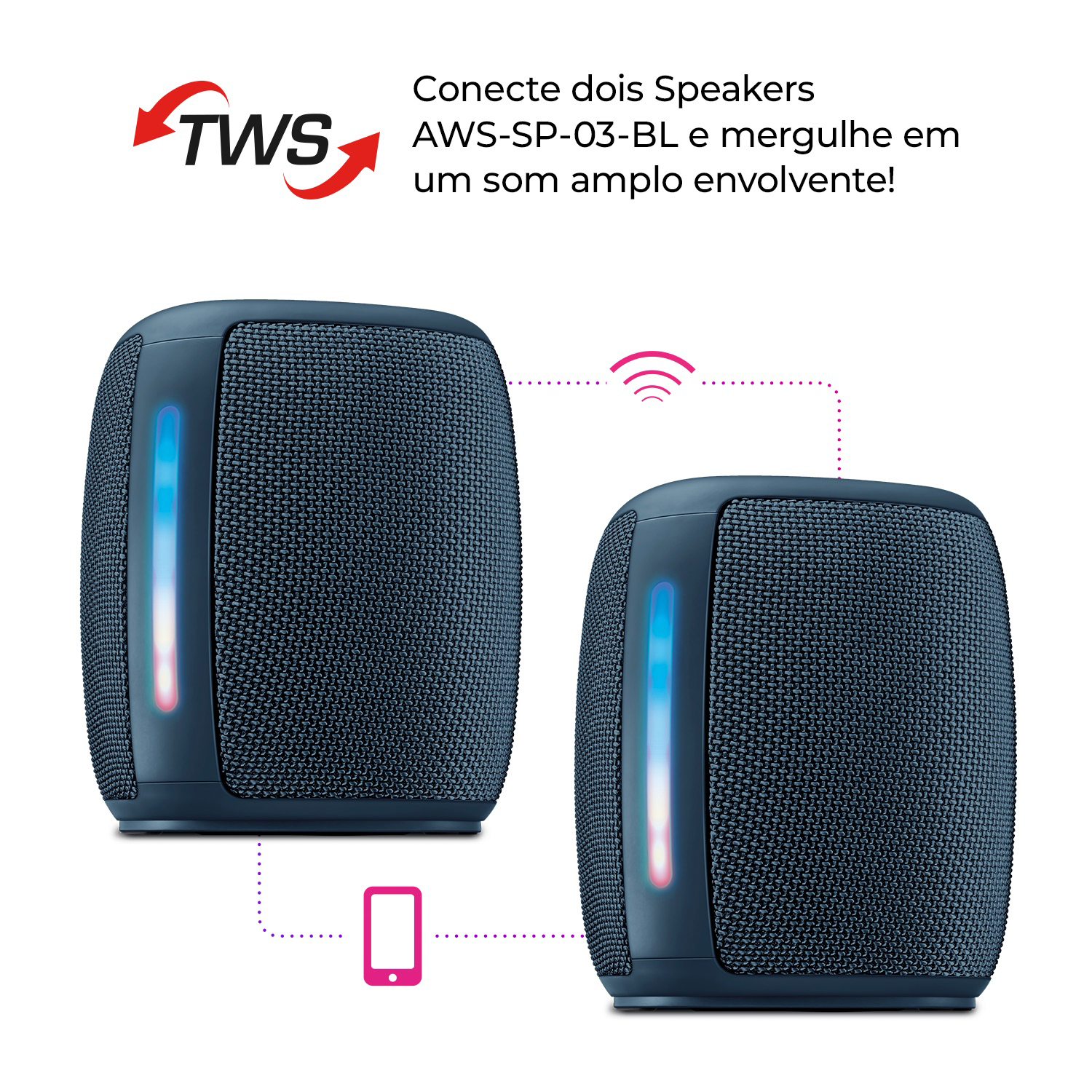 Caixa De Som Speaker Aiwa Aws-sp-03-b Bluetooth Rgb Ipx4 15w