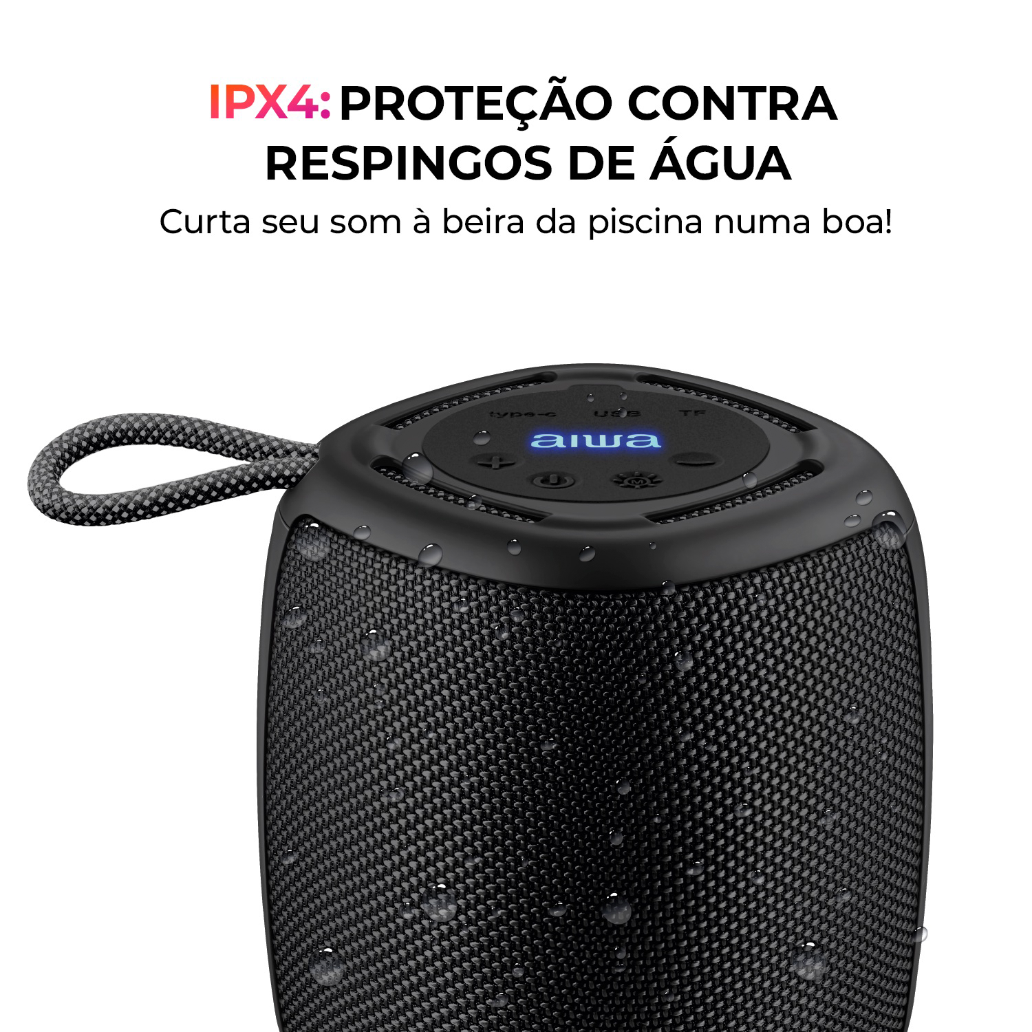 Caixa De Som Speaker Aiwa Aws-sp-03 Bluetooth Rgb Ipx4 15w