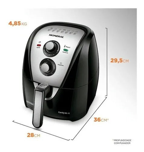 Fritadeira Elétrica Air Fryer Mondial 4l Potência 1500w Loi