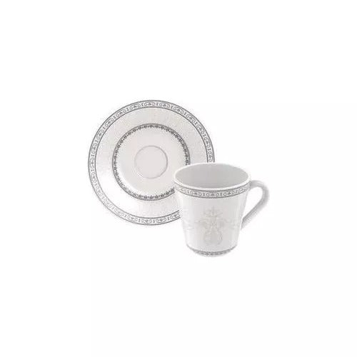 Conjunto De 6 Xicaras Com Pires Porcelana 70ml Tramontina