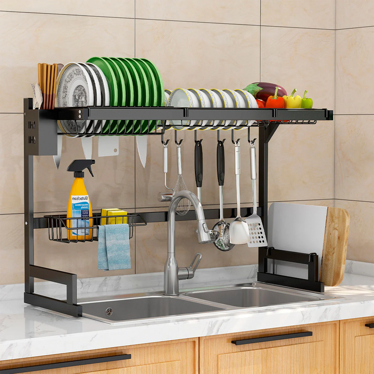 Escorredor de louças Decoteam 2 andares em aço inox Alta Qualidade