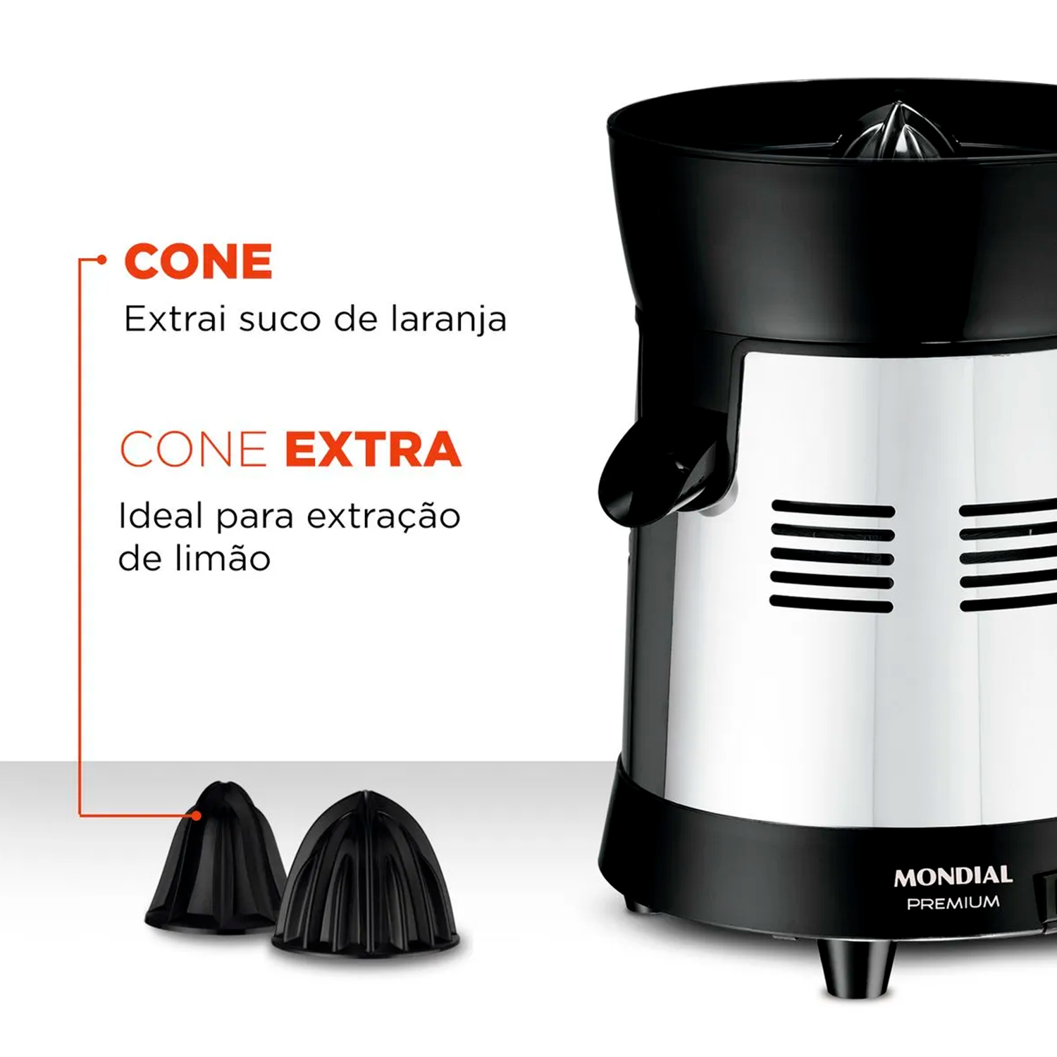 Extrator De Frutas Mondial Premium Turbo Preto Bivolt E-10