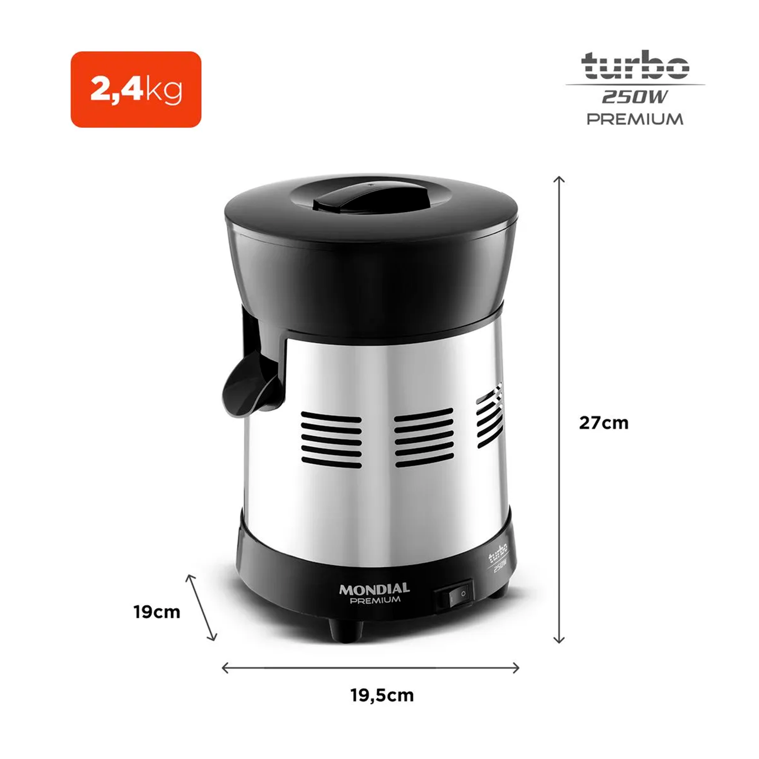 Extrator De Frutas Mondial Premium Turbo Preto Bivolt E-10