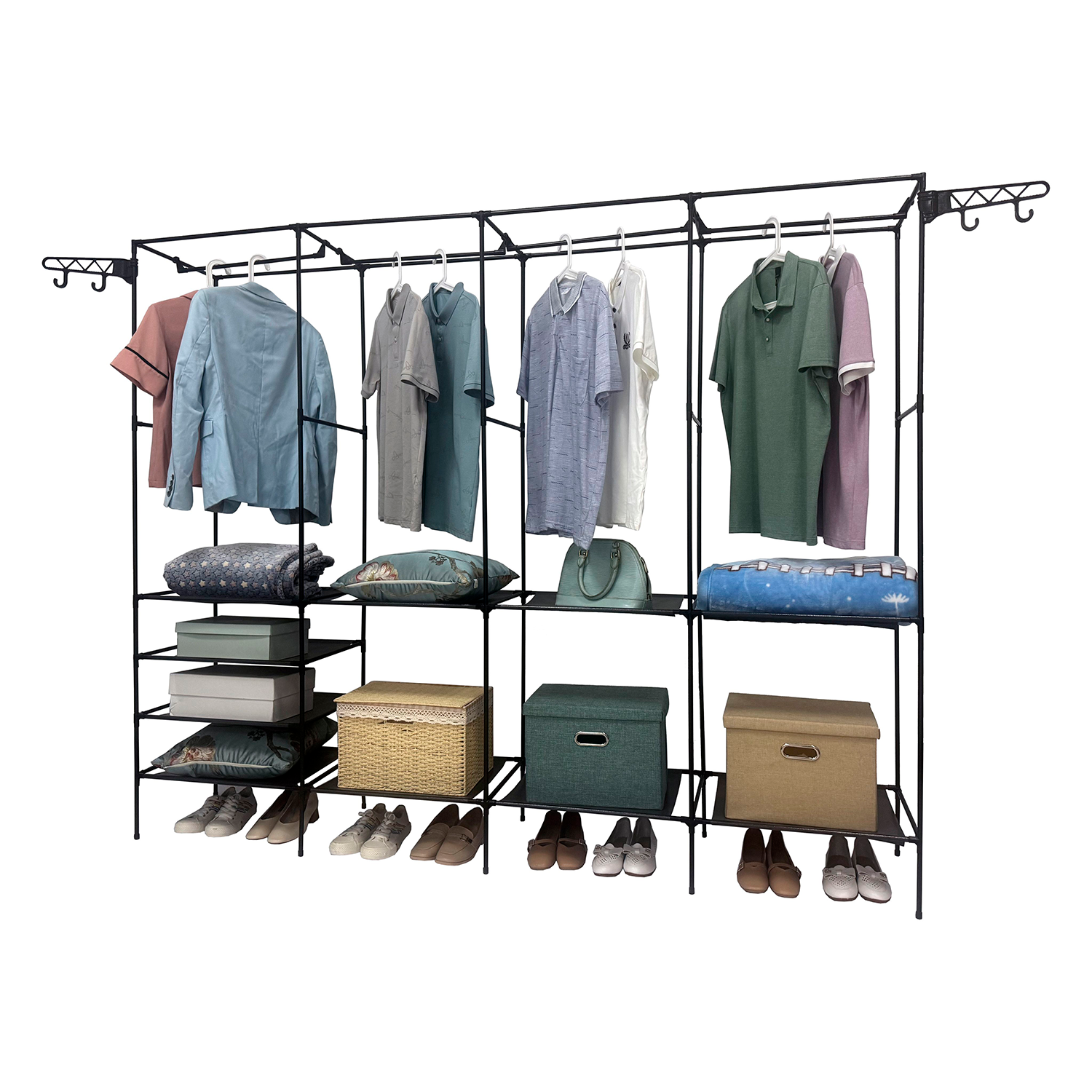 Guarda Roupa Aberto Decoteam DME-042 com Cabideiro e Ganchos