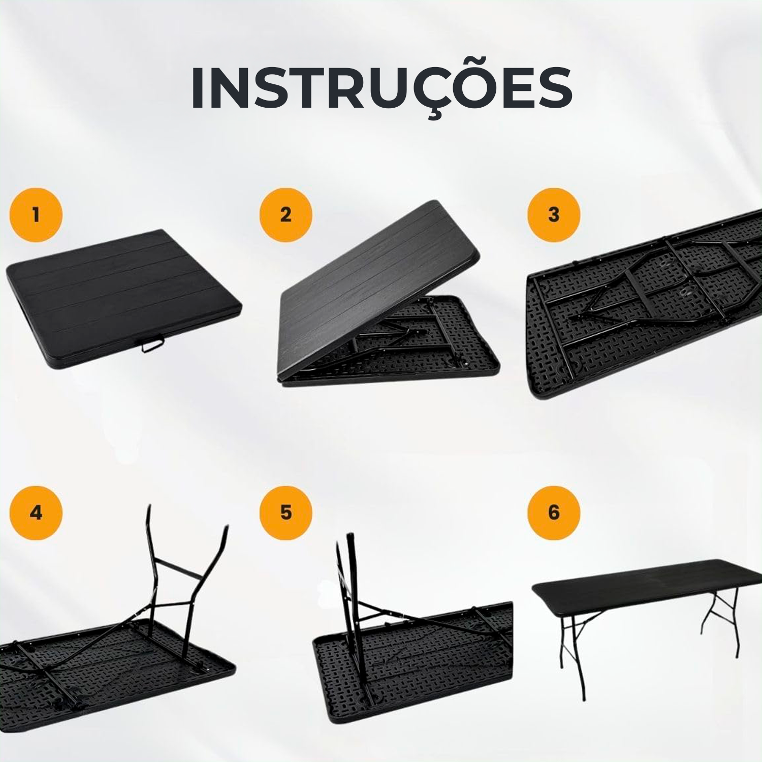 Mesa Retangular Dobrável Multiuso Portátil de Camping 180cm