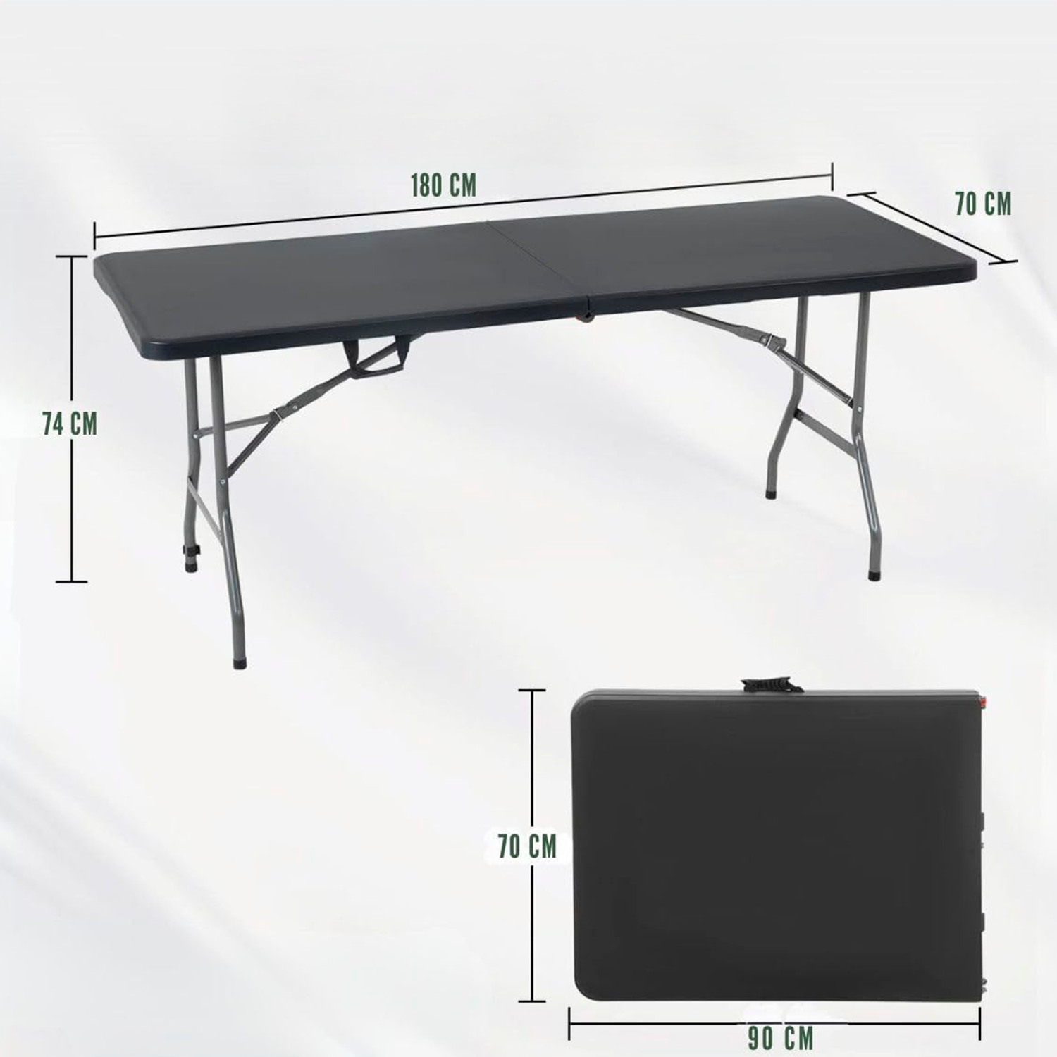 Mesa Retangular Dobrável Multiuso Portátil de Camping 180cm