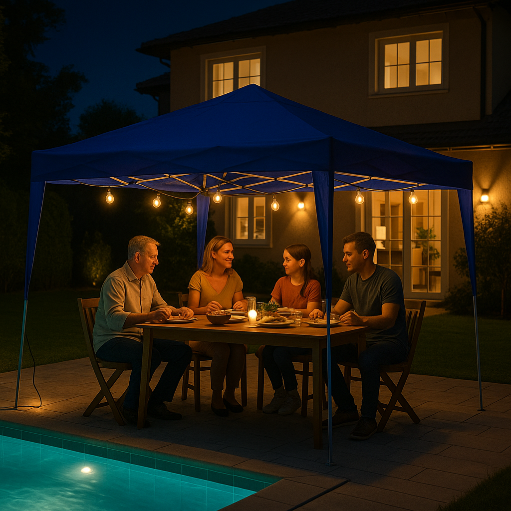 Tenda Gazebo Sanfonada Articulada para Praia Jardim 3x3m