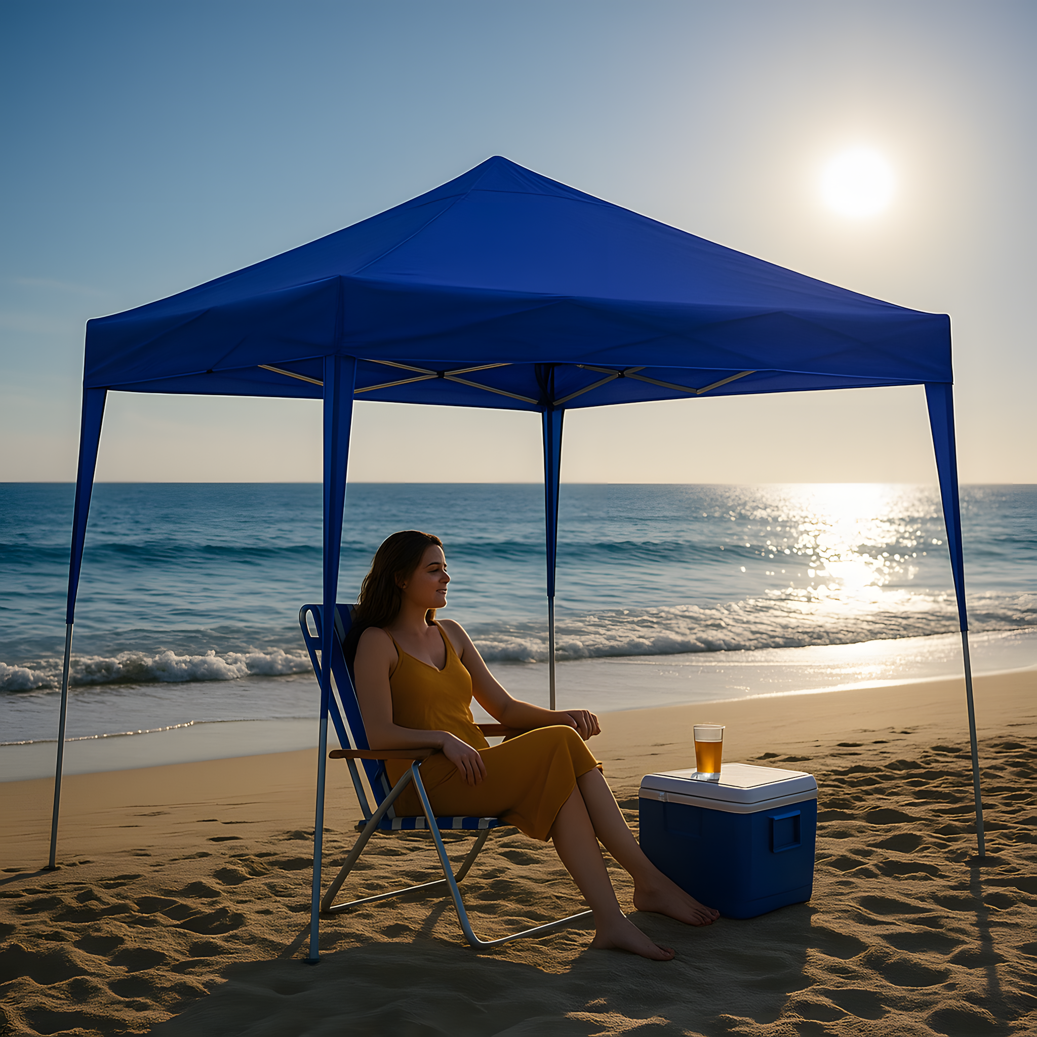 Tenda Gazebo Sanfonada Articulada para Praia Jardim 3x3m