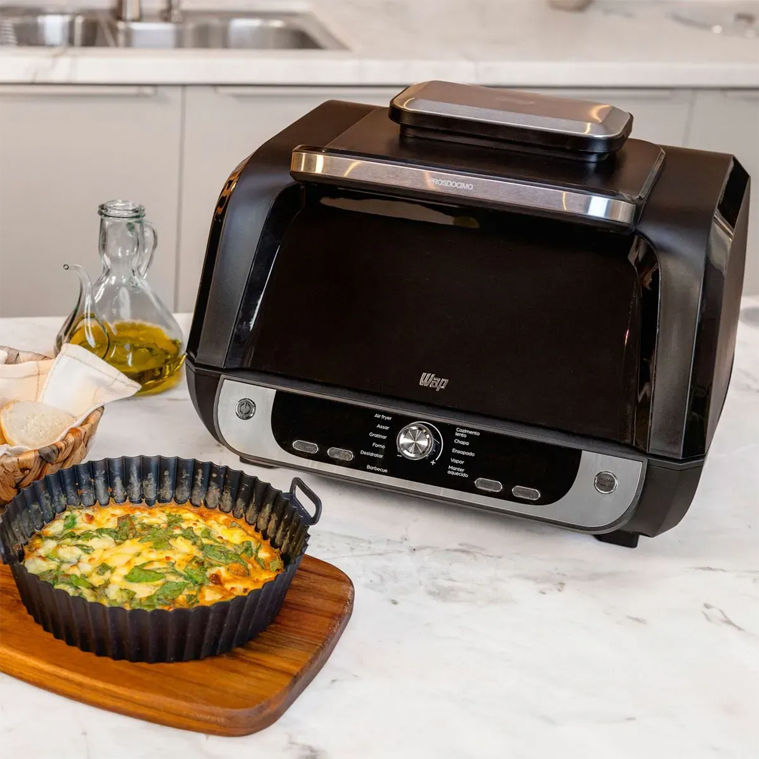 Fritadeira Elétrica Air Fryer Wap Barbecue 10l Digital 1800w