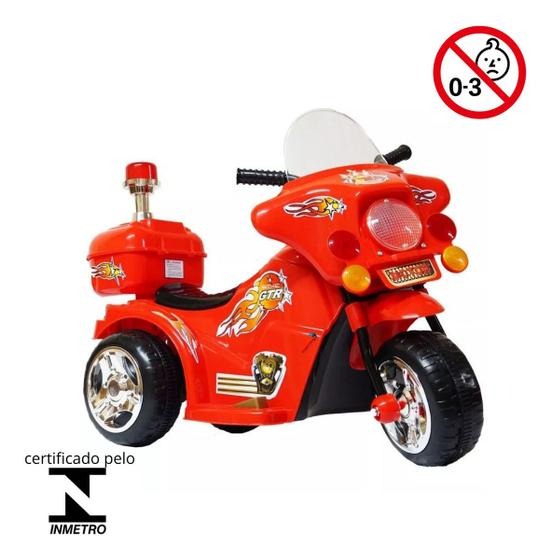 Mini Moto Elétrica Triciclo Infantil Polícia Importway Bw006