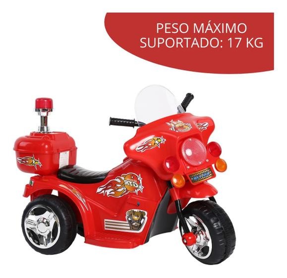 Mini Moto Elétrica Triciclo Infantil Polícia Importway Bw006