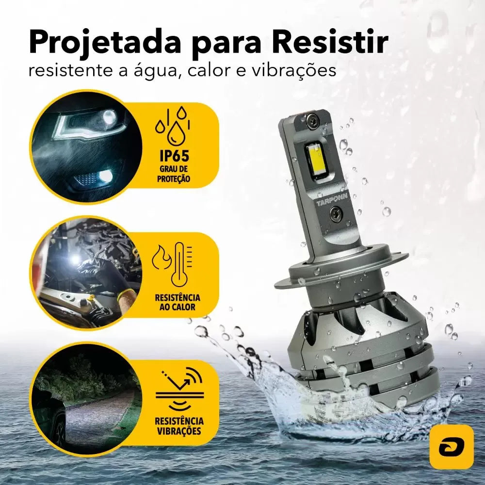 Kit Lâmpadas Led Tarponn TP-6122 TX5 Pro H7 6000k 50W