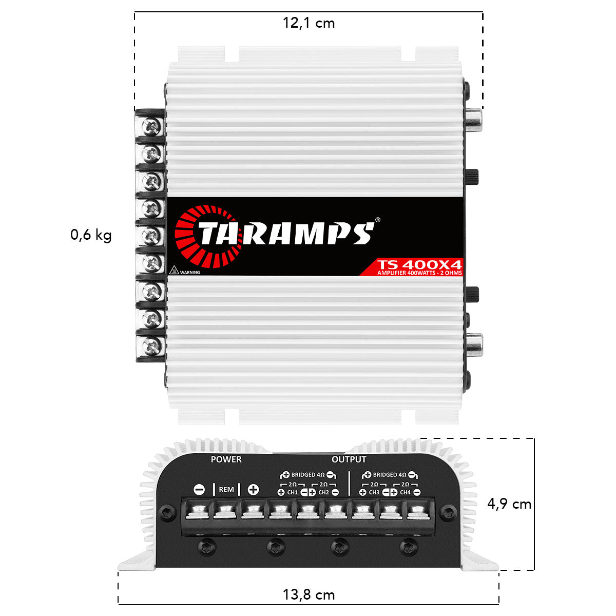 Módulo Taramps Ts400 Digital 400w Rms 4 Canais 2 Ohms