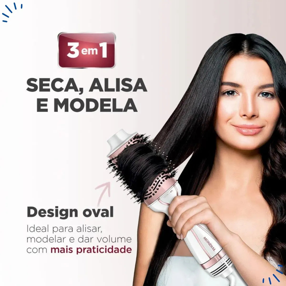 Escova Secadora Oval Mondial Es-50 1300W Bivolt