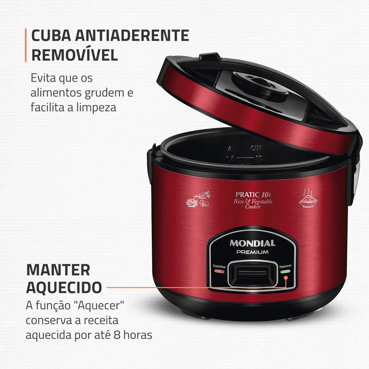 Panela Elétrica De Arroz Pe-46-10x Mondial 700W