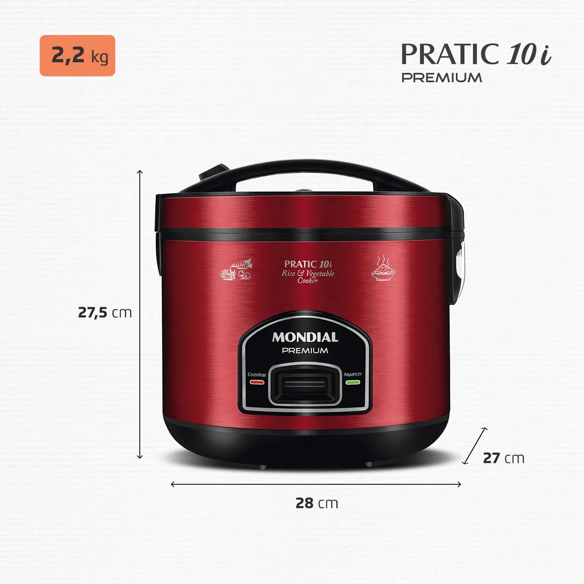 Panela Elétrica De Arroz Pe-46-10x Mondial 700W
