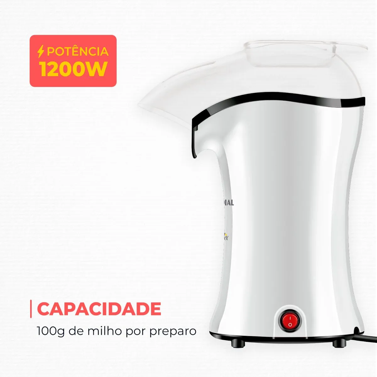 Pipoqueira Elétrica Mondial Sem Óleo Ar Grande PP-04 1200W