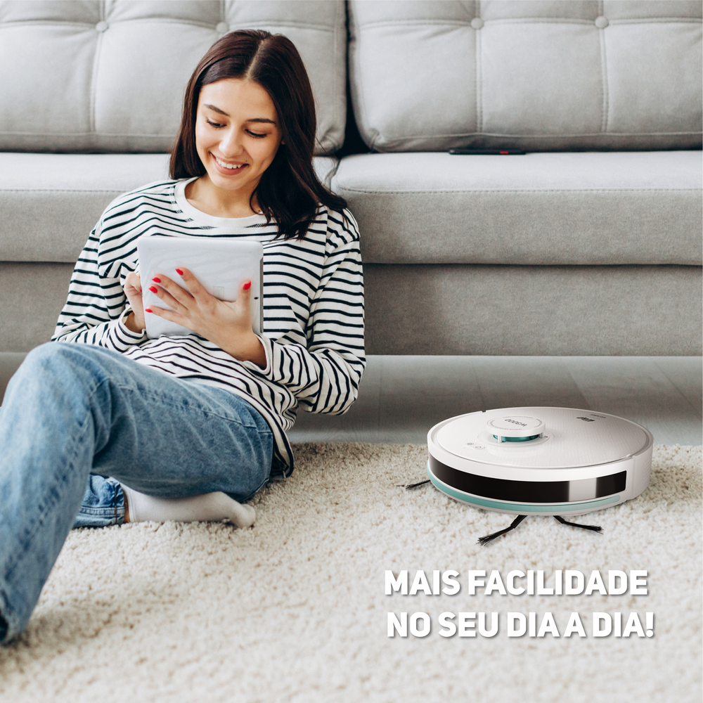 Robô Aspirador Pó Wap Robot W3000 Inteligente Bivolt 48W