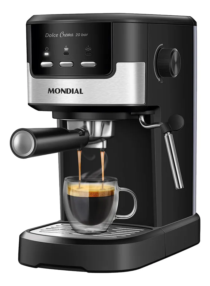 Cafeteira Espresso Mondial Dolce Crema 20 Bar Inox 1200W