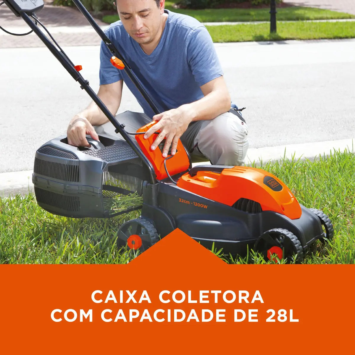 Cortador de Grama Eletrico Black+Decker GR1000-BR 1200W