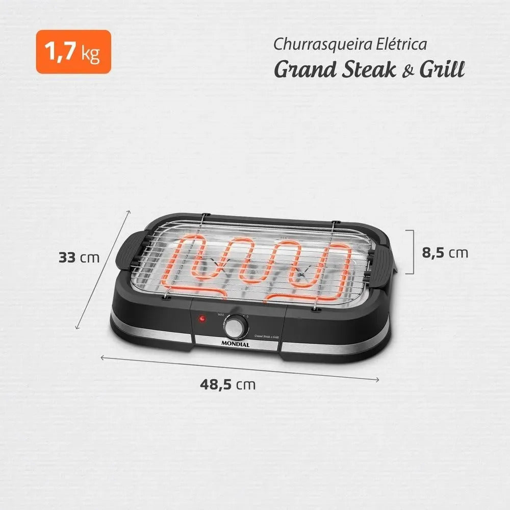 Churrasqueira Elétrica Mondial Grand Steak Grill Ch-08-bi 1800W