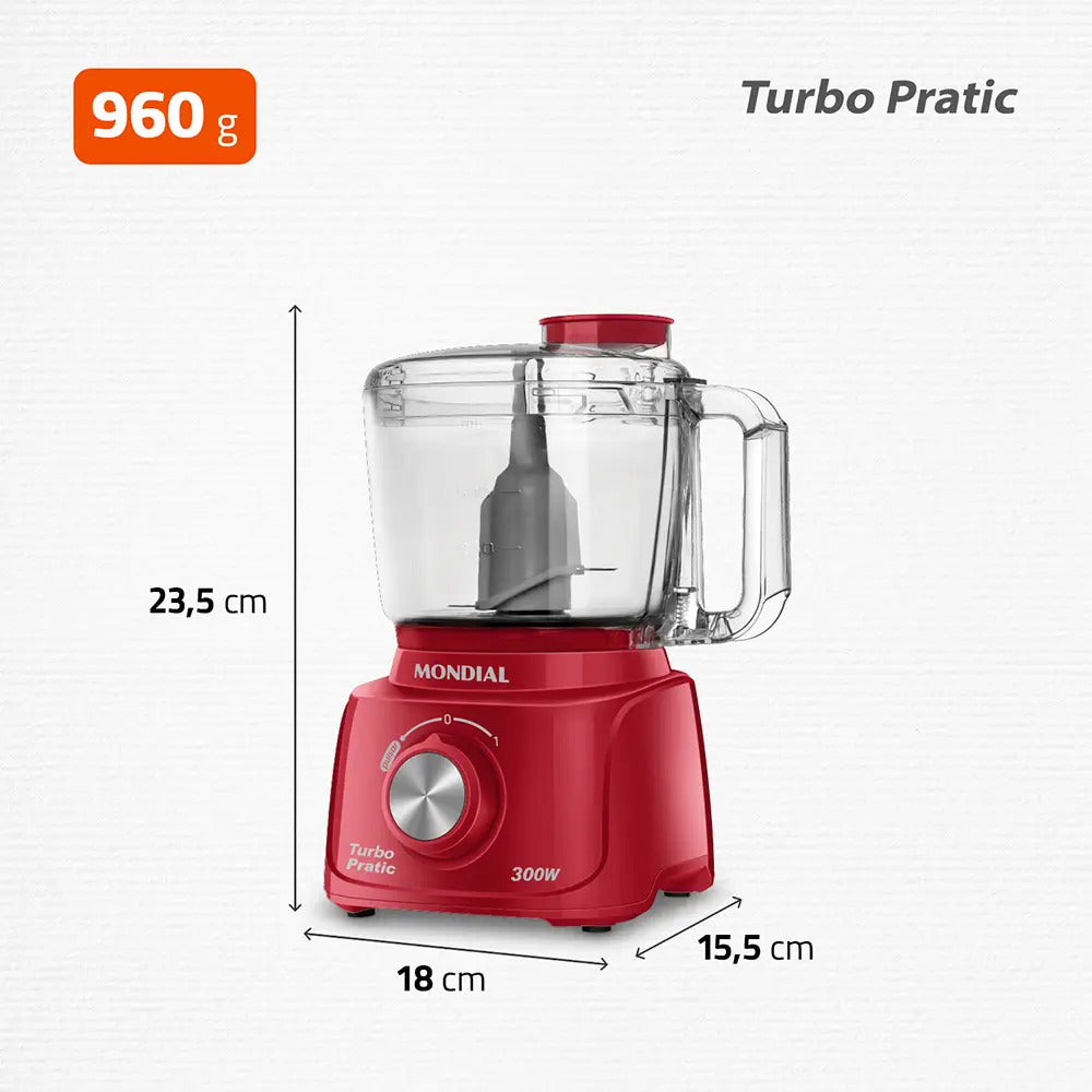 Mini Processador Turbo Pratic Mondial MP-16-R 300W