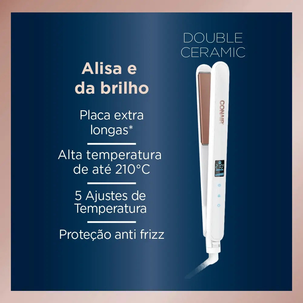 Prancha Alisadora Conair Double Ceramic 5 Temperatura Bivolt