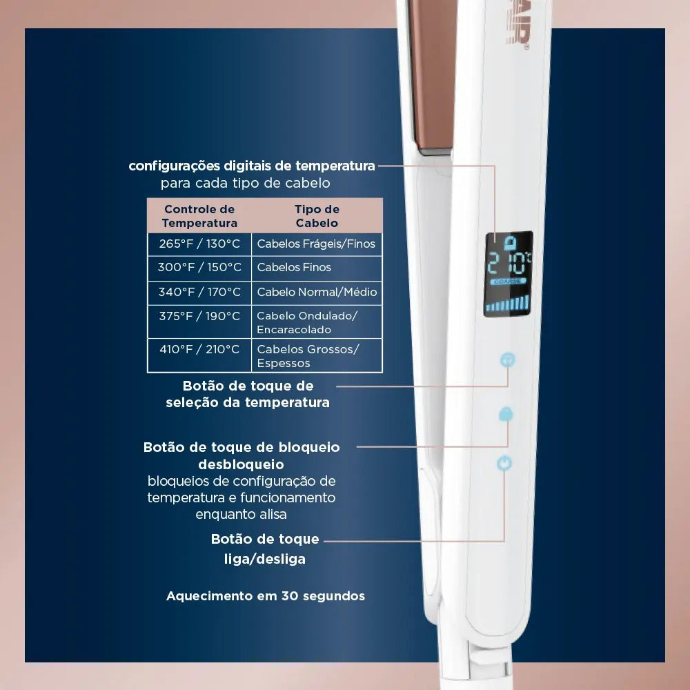 Prancha Alisadora Conair Double Ceramic 5 Temperatura Bivolt