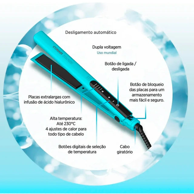 Prancha Alisadora Conair Hyaluronic Hydro Boost 50W Bivolt