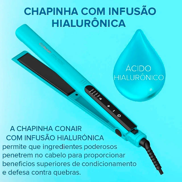 Prancha Alisadora Conair Hyaluronic Hydro Boost 50W Bivolt