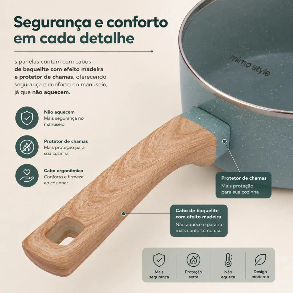 Jogo de Panelas com 5 Peças Mimo Style Pratic Cook Indução