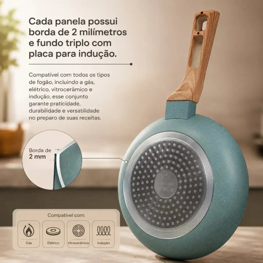 Jogo de Panelas com 5 Peças Mimo Style Pratic Cook Indução
