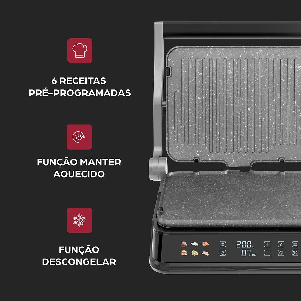 Grill e Sanduicheira 2 em 1 Elétrico WAP WG2000 Antiaderente