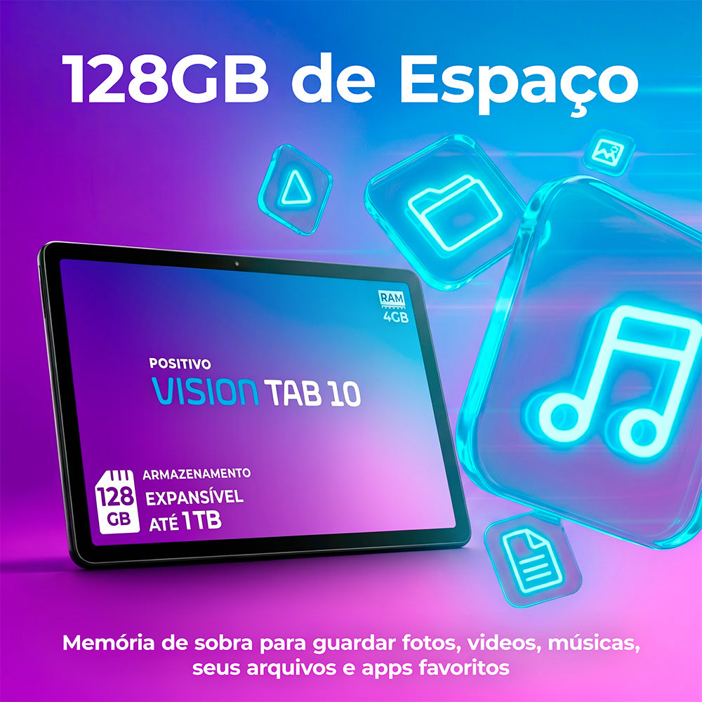 Tablet Positivo Vision Tab 10 T3010 4GB RAM 128GB Tela 10.1”