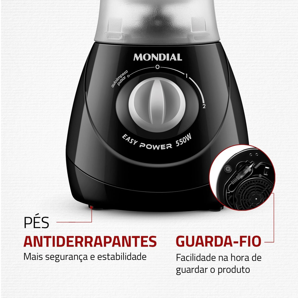 Liquidificador Mondial L550 Easy Power 1,5 Litros 2 Velocidades 110v